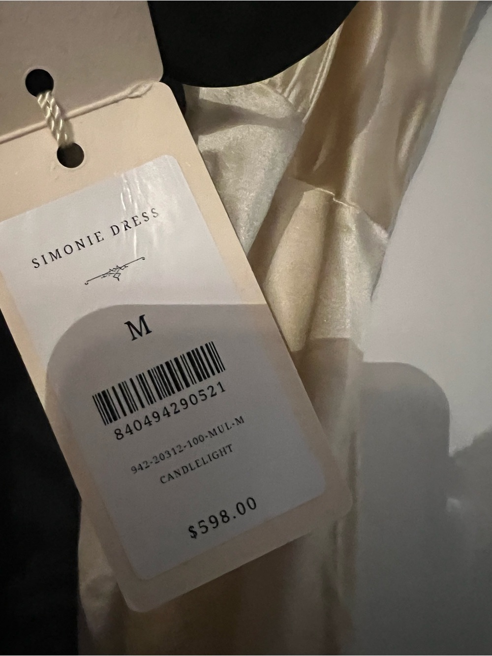 NWT Doen Simonie Dress in Ivory Silk Size Medium - Picture 4 of 11